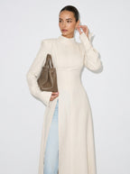 Zephrina Maelle linen-look longline tunic top in ivory