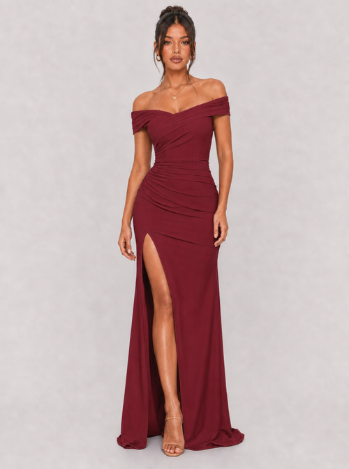 Melisande Off-Shoulder Slit Maxi Dress