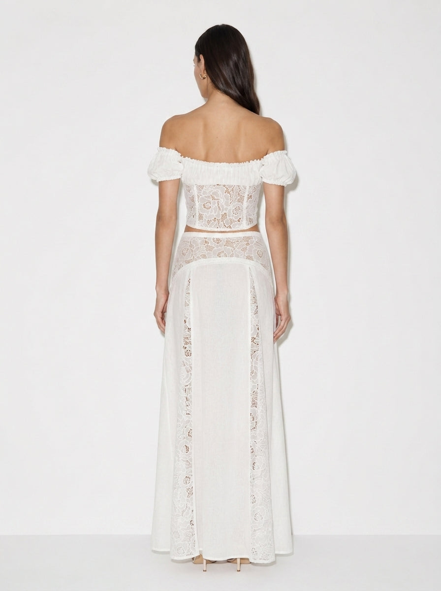 Aurelia Lace Crop Skirt Set
