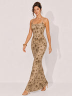 Robe longue sirène Soraya Jacquard