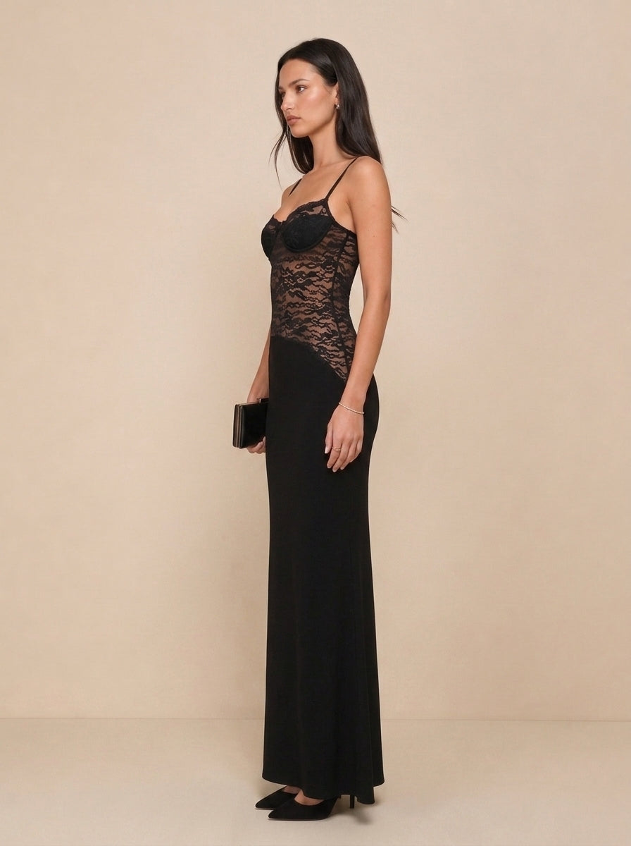 Georgina Lace Bodice Maxi Dress