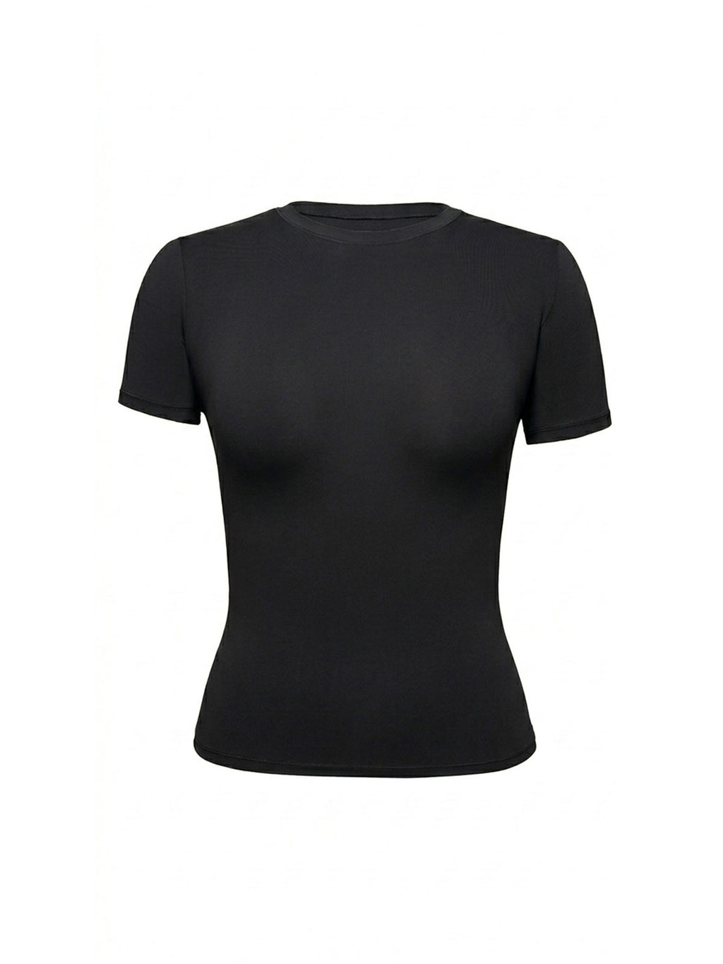 Barbara Basic Rundhals Cropped T-Shirt