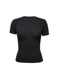 Barbara Basic Rundhals Cropped T-Shirt