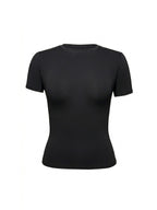 Barbara Basic Rundhals Cropped T-Shirt