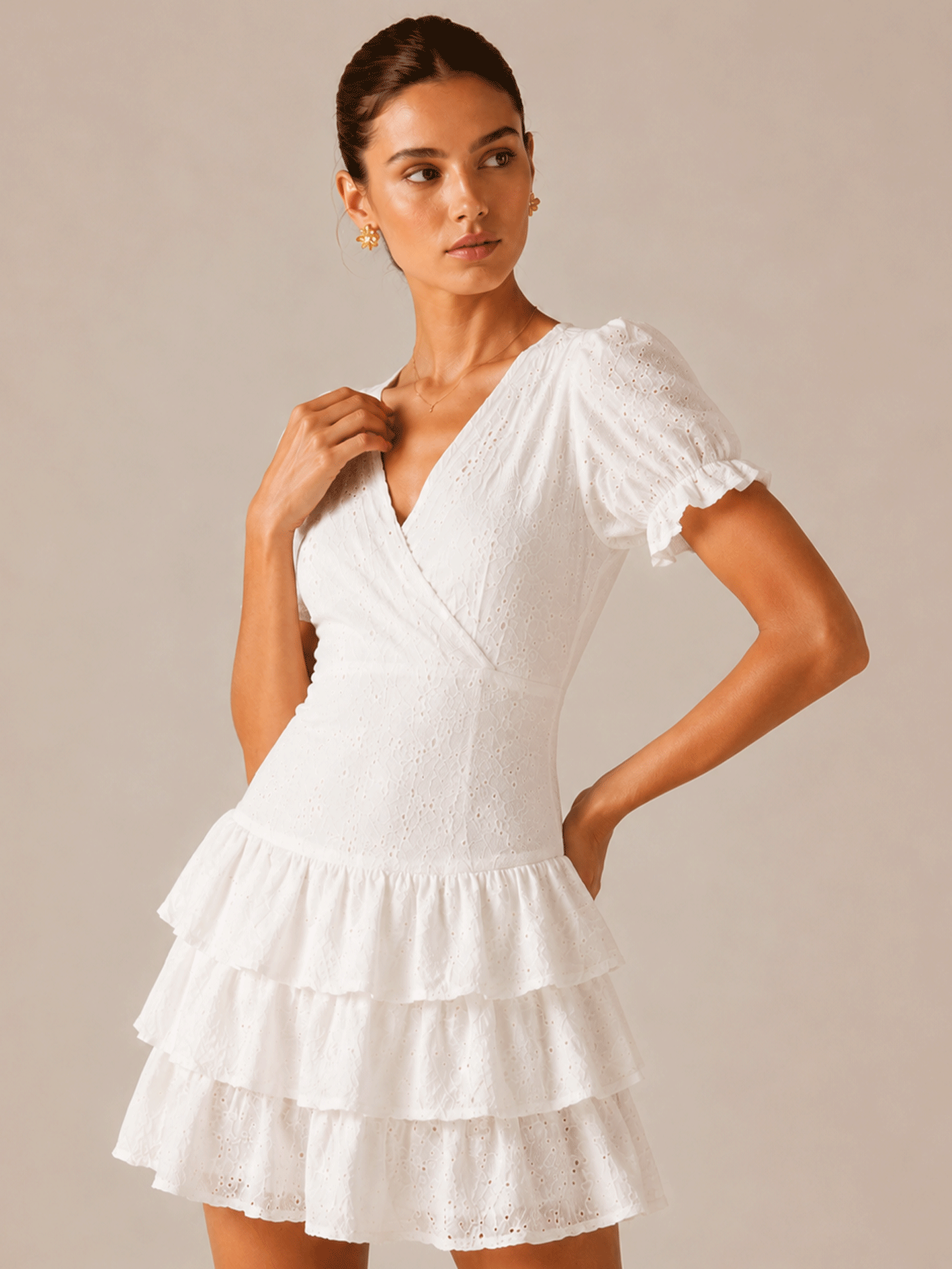 Openwork Tiered Dress