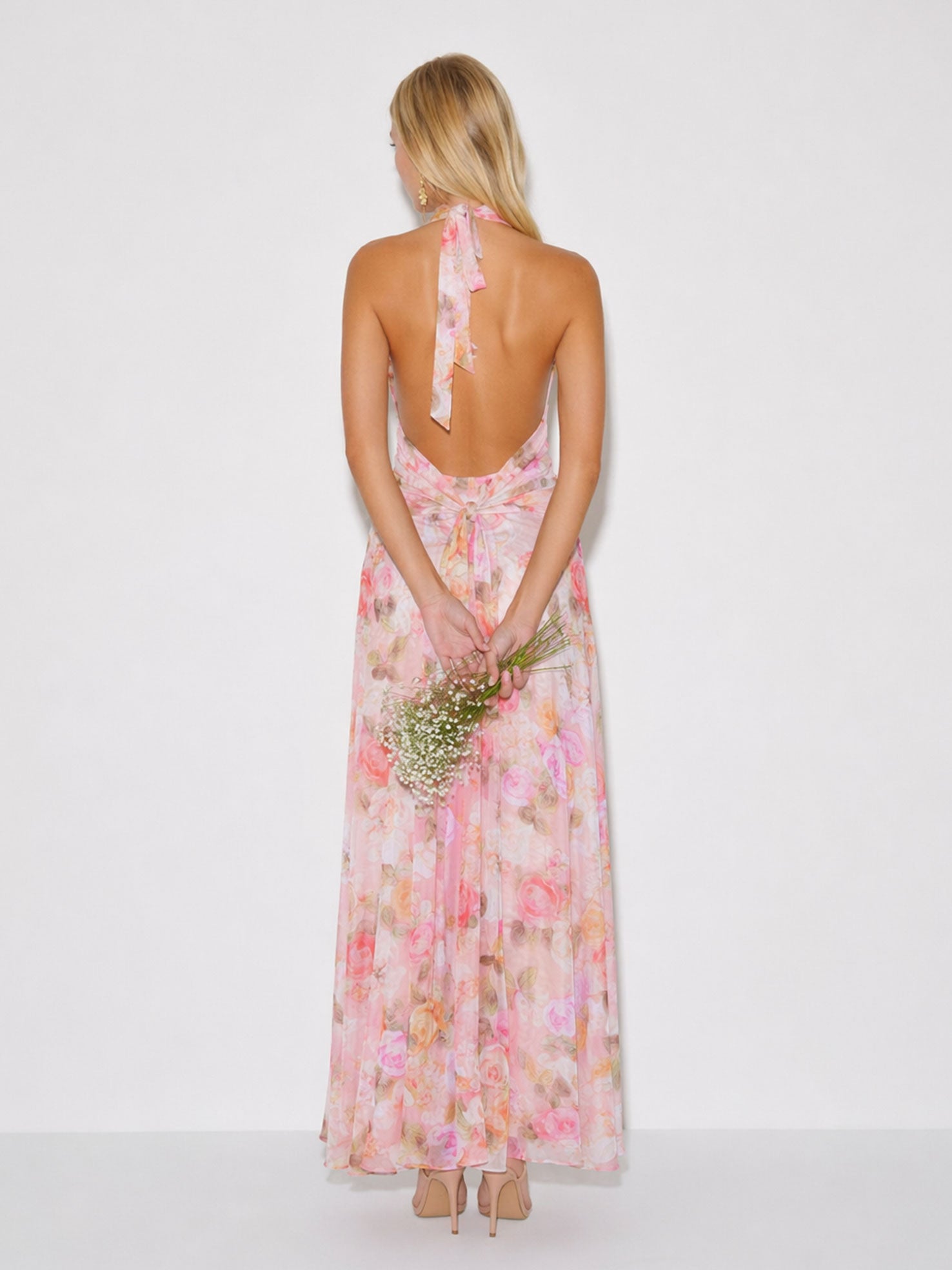 Serena Floral Halter Maxi Dress