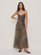 Nerea Leopard Mesh Midi Dress