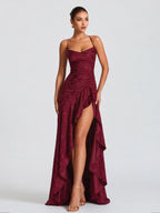 Rubinrotes Maxikleid