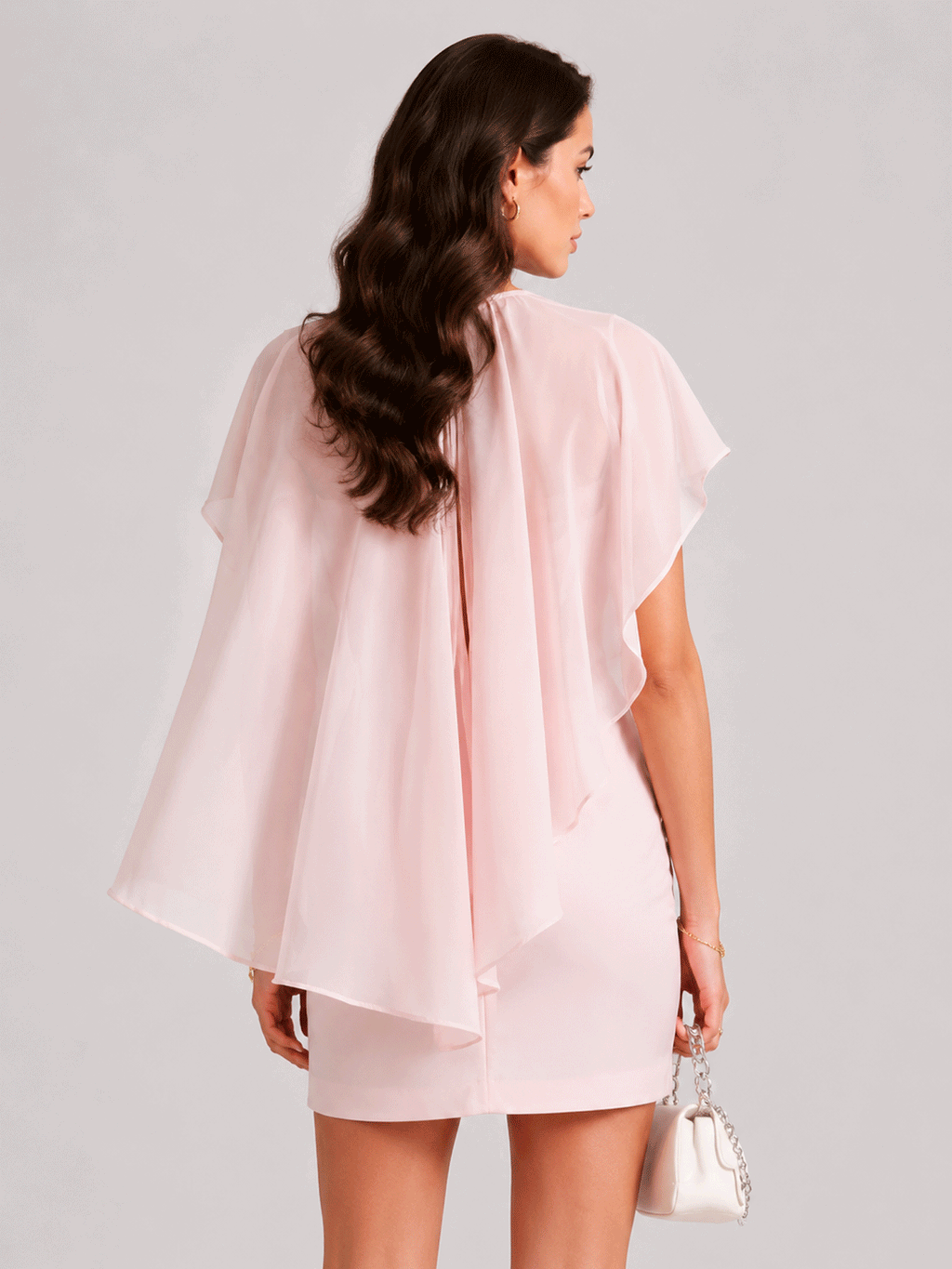 Cape Sleeve Mini Dress
