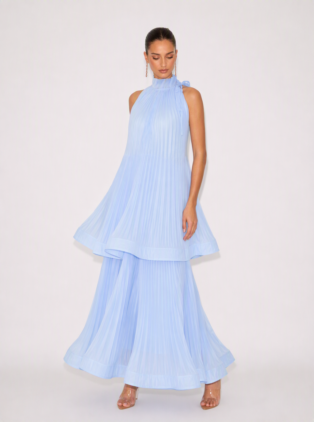 Leonie Pleated Tiered Maxi Dress