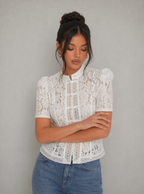 Cassandra Lace Mandarin Oberteil
