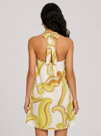 Celia Abstract Halter Mini Dress