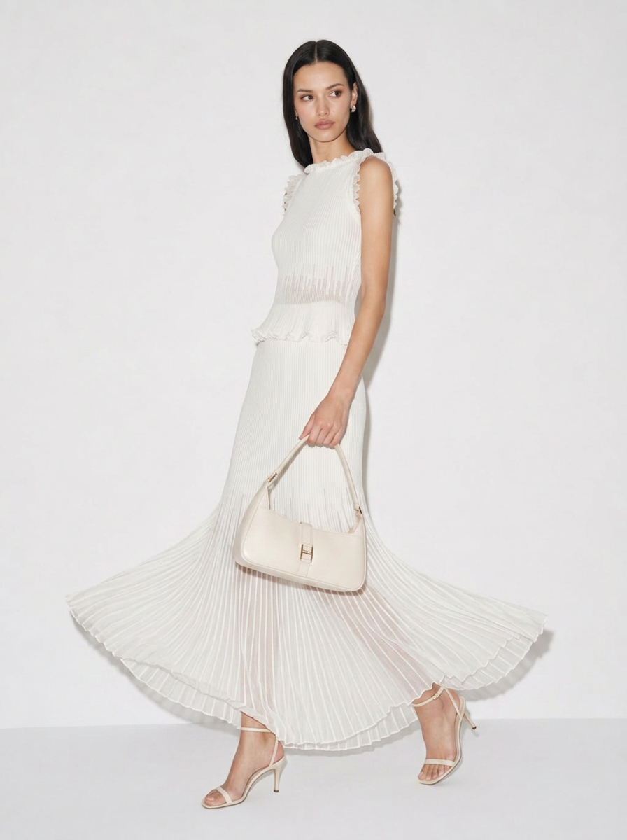 Kimberly Pleated Knit Skirt Set