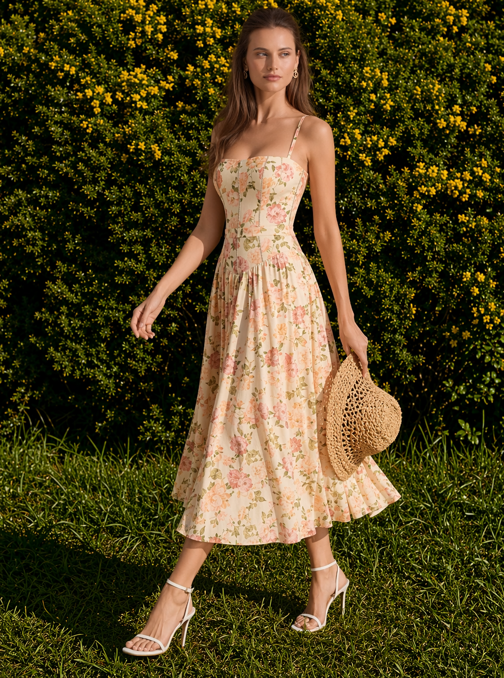 Jocelyn Floral Lace Midi Dress