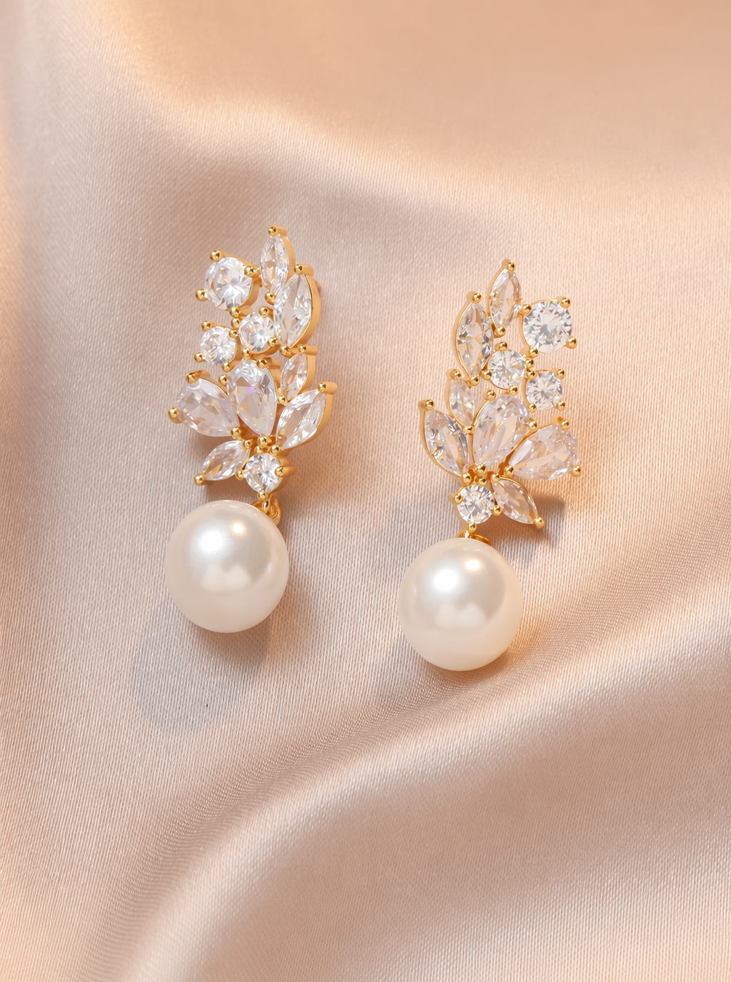 Mirelle Crystal Pearl Drop Earrings