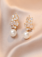 Mirelle Crystal Pearl Drop Earrings