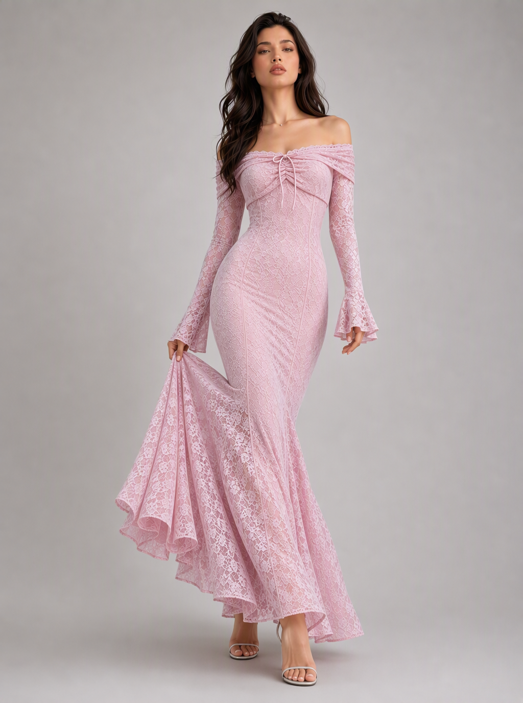 Albertine Off-Shoulder Lace Maxi Dress