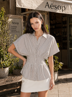 Marisol Striped Smocked Shirt
