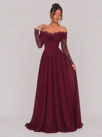 Moira Lace Sleeve Chiffon Maxi Dress