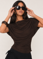 Reese Draped Mesh Top