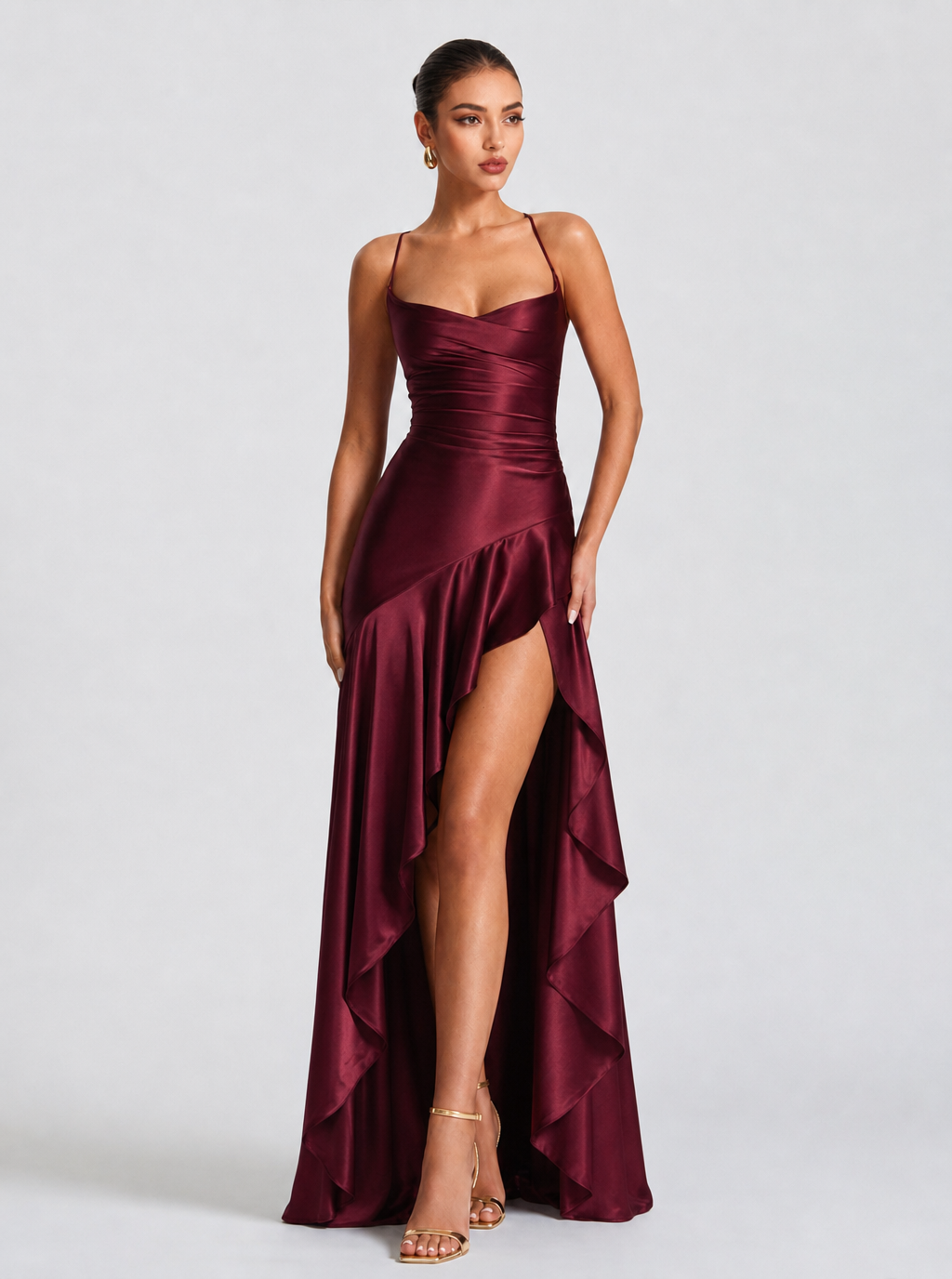 Abito Maxi Ruby Arricciato in Vita