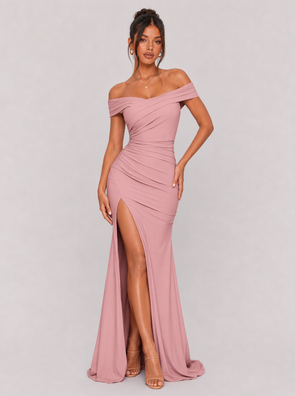 Melisande Off-Shoulder Slit Maxi Dress