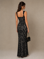 Zephrina Bellara lace halter maxi dress