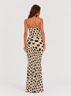 Zephrina Annelise leopard sarong maxi dress in brown