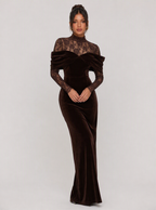 Zephrina Fabiella velvet lace maxi dress