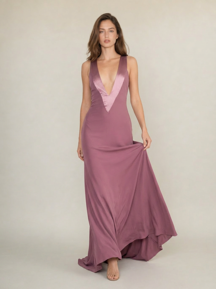 Celeste Plunge V Maxi Dress
