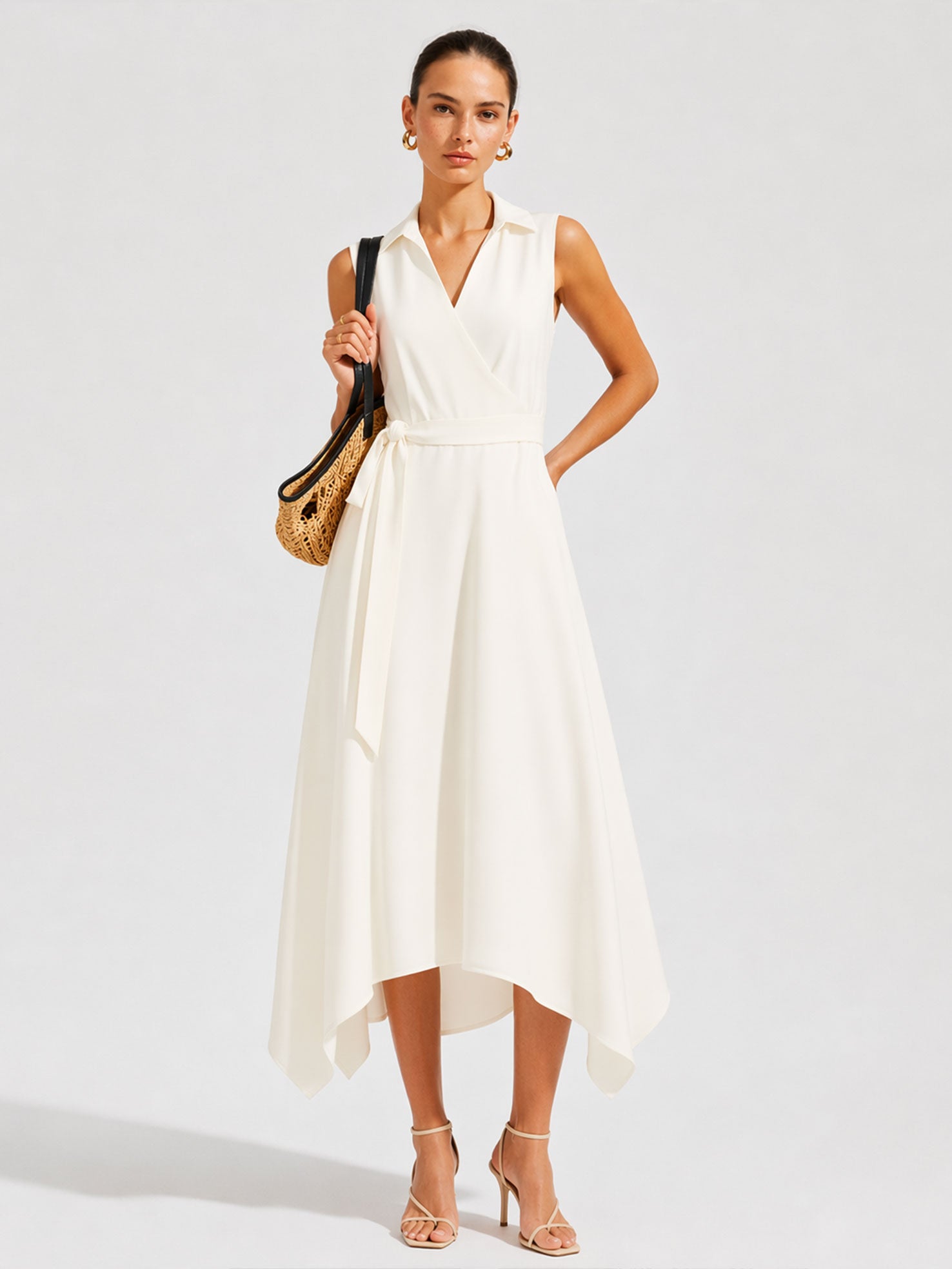 Elegant Sleeveless V-Neck Maxi Dress