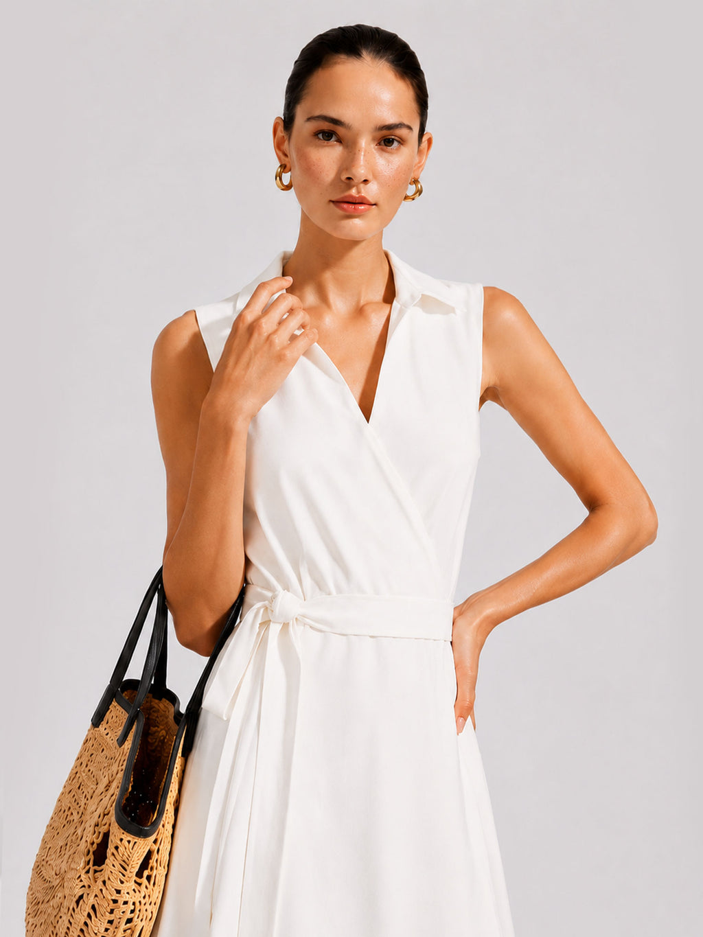 Elegant Sleeveless V-Neck Maxi Dress