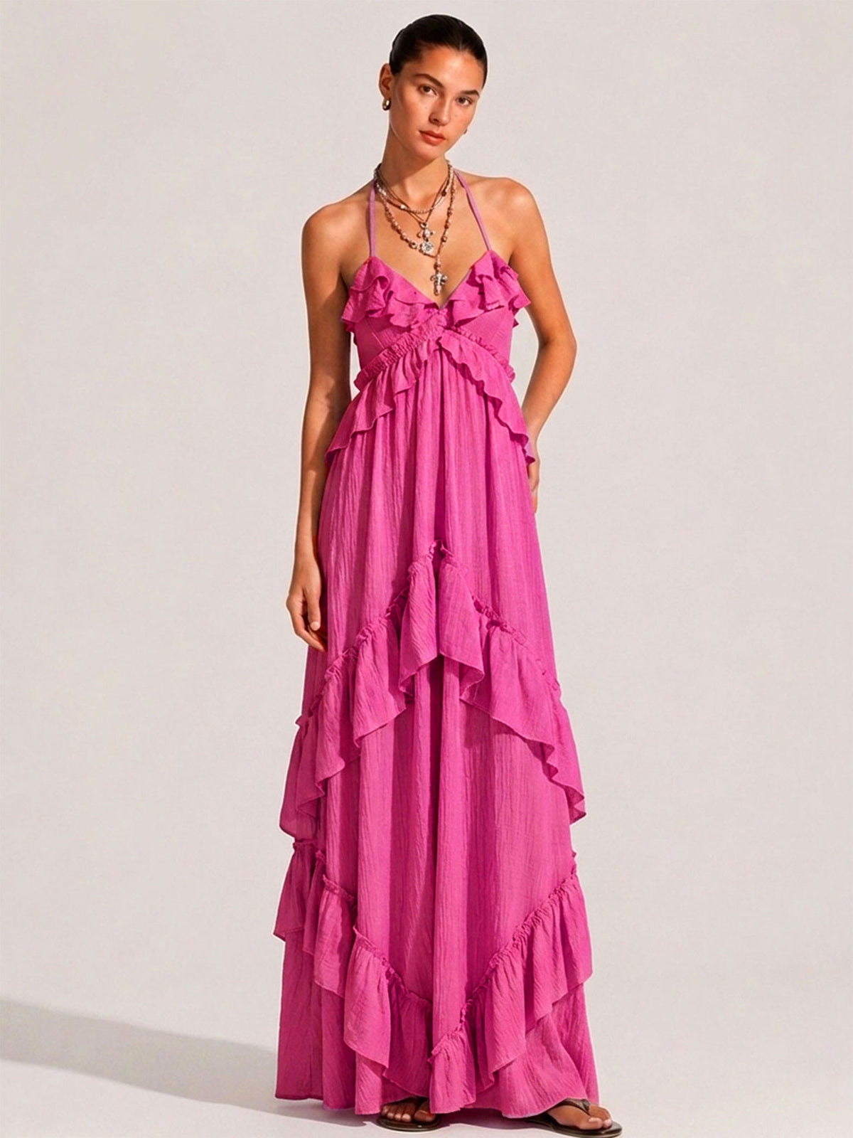 Robe longue rose Maeve