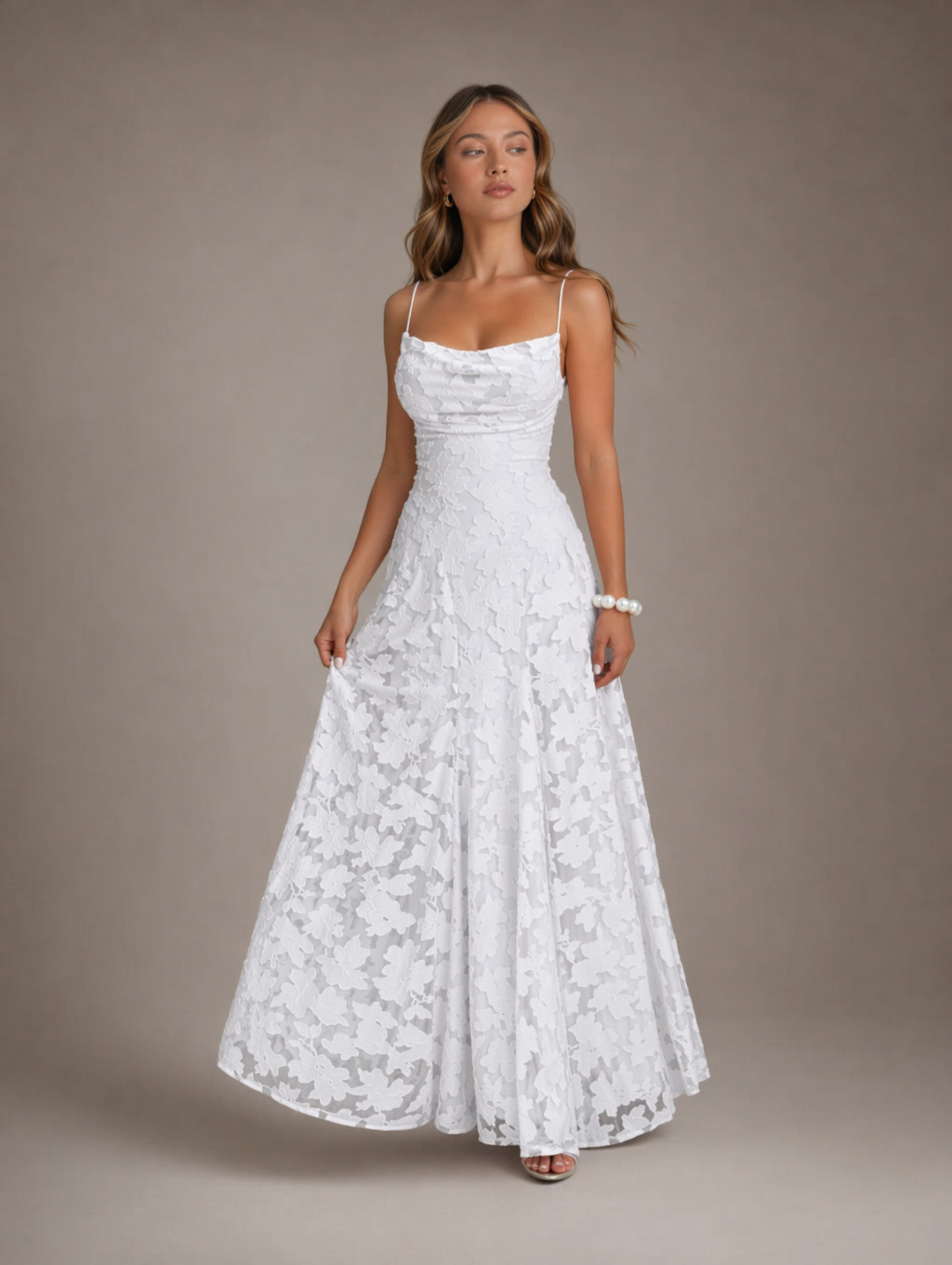 Floral Lace Mermaid Maxi Dress