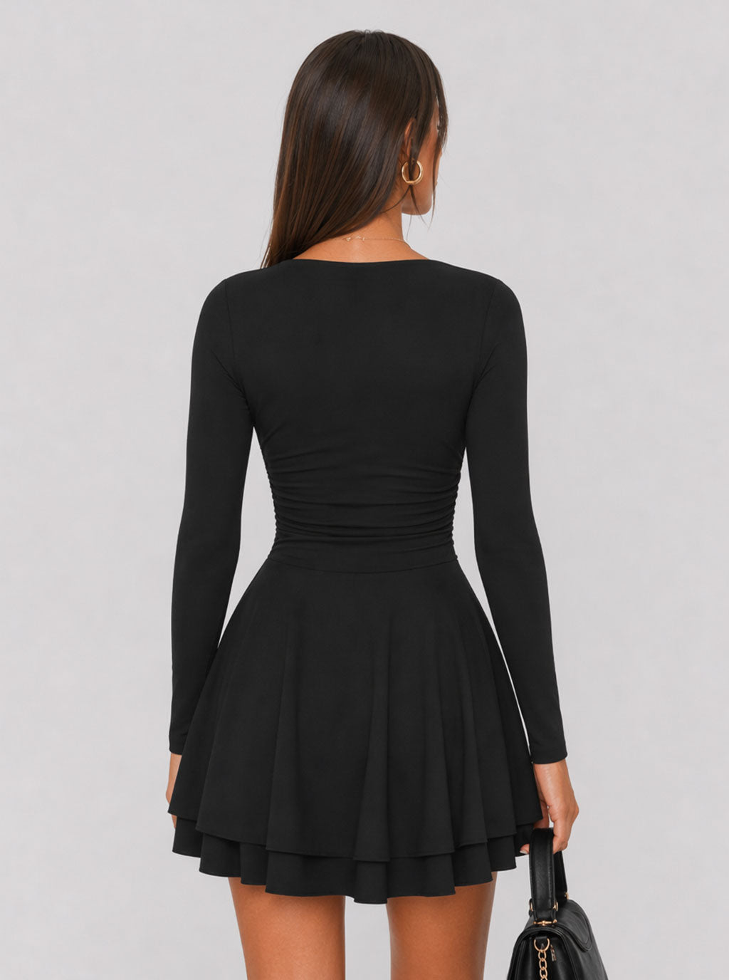 Tatiana Square-Neck Skater Mini Dress