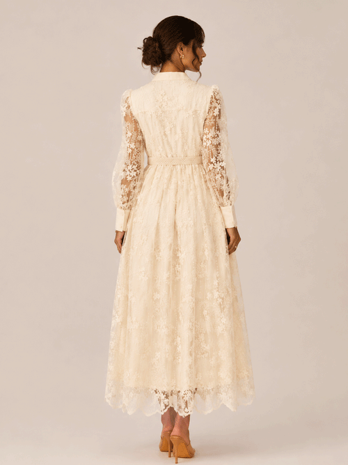 Abito Maxi Nola in Pizzo Crema