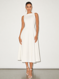 Zephrina Greta clean A-line midi dress in white
