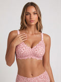 Zephrina scalloped polka dot bra in nude and black