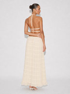 Zephrina Oriana pleated knit set in apricot