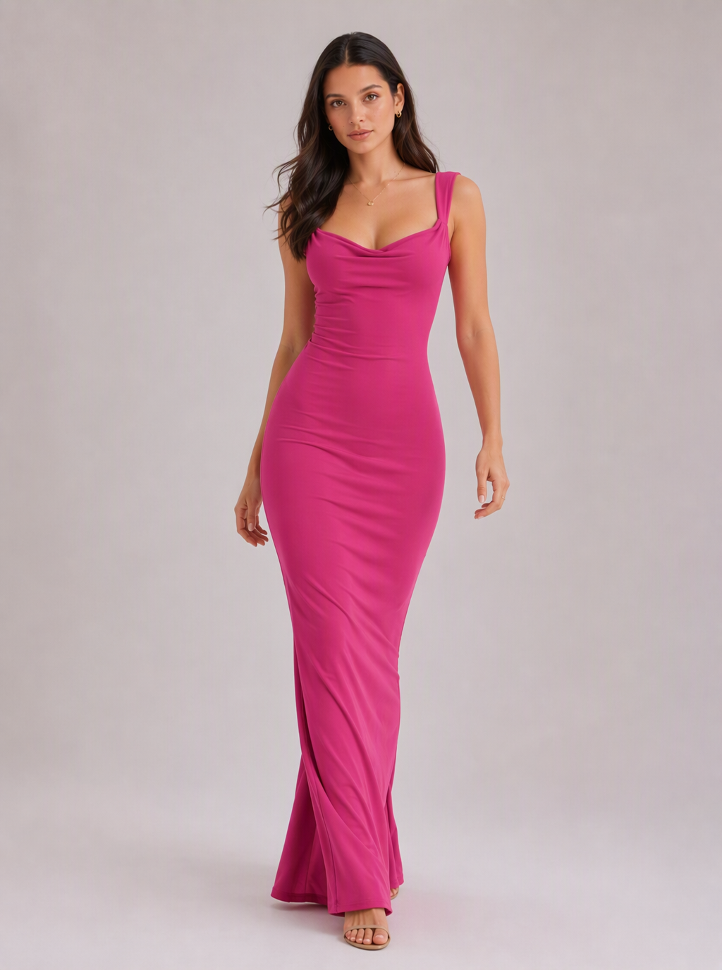 Zephrina Abrielle bow-back maxi dress in red