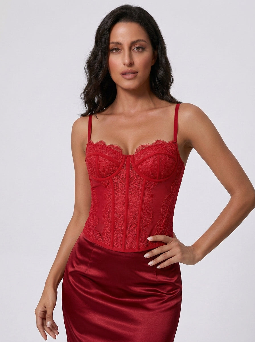 Zephrina lace corset bra in white