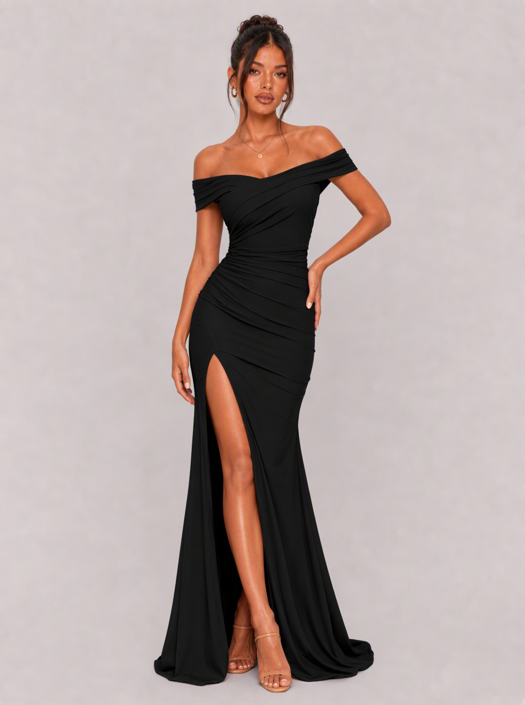 Melisande Off-Shoulder Slit Maxi Dress