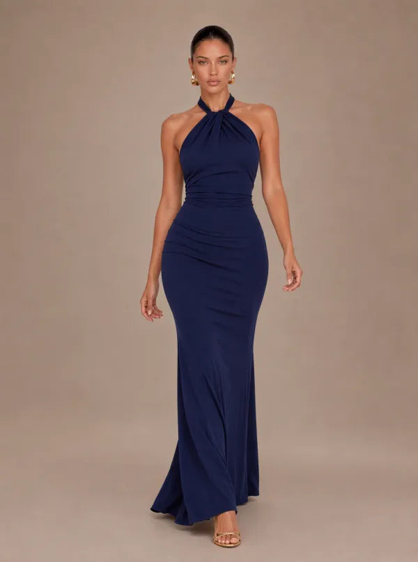Zephrina Dorinda cross-halter maxi dress in sea green