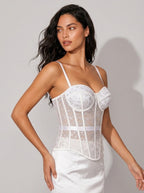 Zephrina Isadora sheer lace bra in white