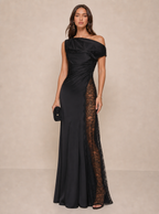 Zephrina Ravelia lace panel maxi dress in black