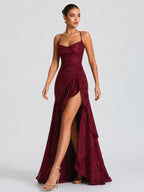 Rubinrotes Maxikleid