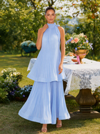 Leonie Pleated Tiered Maxi Dress