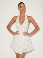 Ashley Lace Halter Mini Dress