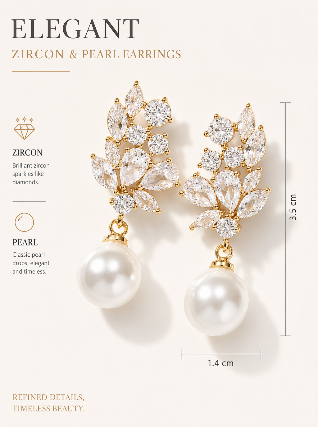 Mirelle Crystal Pearl Drop Earrings