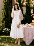 Robe midi Andrea brodée d'un nœud